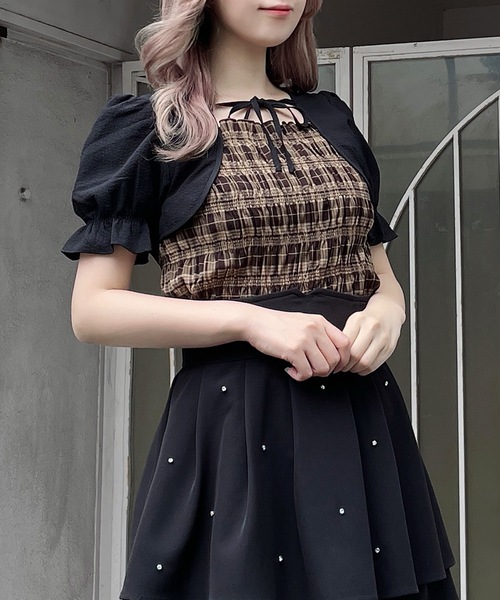 abc une face（アーベーセーアンフェイス）の「ボレロレイヤードブラウス（シャツ/ブラウス・レディース・ホワイト系その他/ブラウン系その他/ネイビー系・FREE）」の11枚目の写真