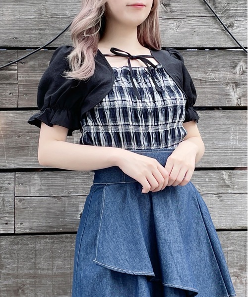 abc une face（アーベーセーアンフェイス）の「ボレロレイヤードブラウス（シャツ/ブラウス・レディース・ホワイト系その他/ブラウン系その他/ネイビー系・FREE）」の16枚目の写真