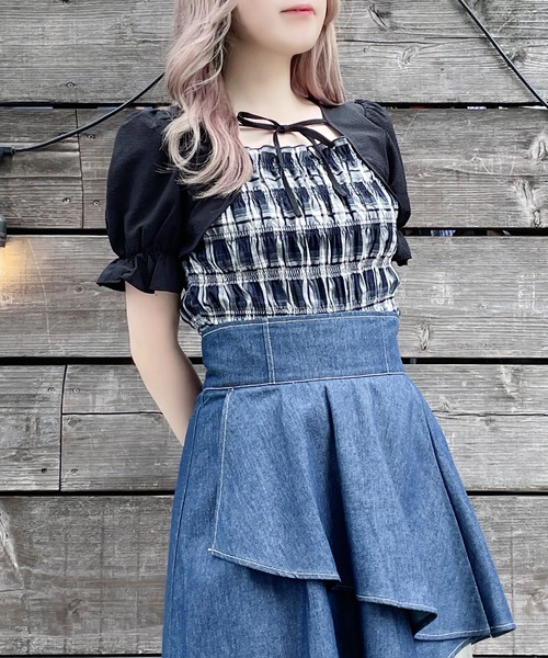 abc une face（アーベーセーアンフェイス）の「ボレロレイヤードブラウス（シャツ/ブラウス・レディース・ホワイト系その他/ブラウン系その他/ネイビー系・FREE）」の17枚目の写真