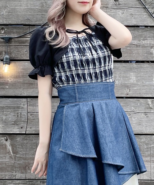 abc une face（アーベーセーアンフェイス）の「ボレロレイヤードブラウス（シャツ/ブラウス・レディース・ホワイト系その他/ブラウン系その他/ネイビー系・FREE）」の18枚目の写真