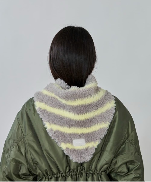 OVERRIDE（オーバーライド）の「OVERRIDE  KNIT FURRY SCARF / オーバーライド（ハット・レディース・ブラック/グレー/ホワイト/ブラウン・FREE）」の9枚目の写真