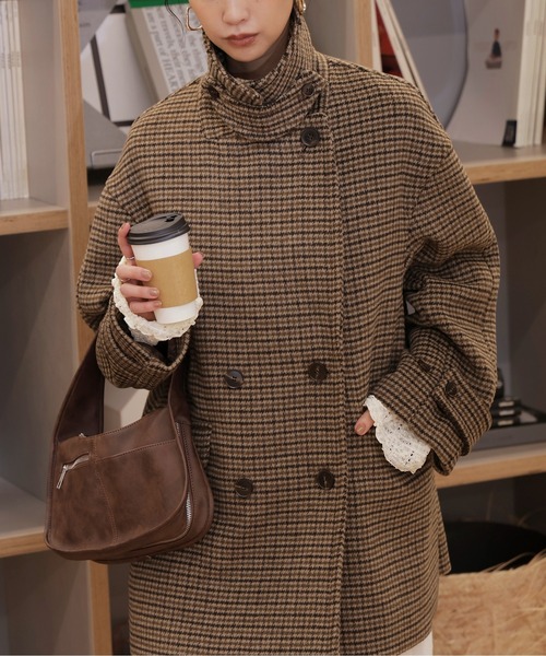 FREE'S MART（フリーズマート）の「◆2WAYメルトンPコート【動画有】（ピーコート・レディース・ブラック/ベージュ系その他/ブラウン系その他・SMALL/MEDIUM）」の5枚目の写真