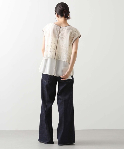 CHIGNON（シニヨン）の「モール刺繍レイヤードブラウス（シャツ/ブラウス・レディース・ブラック/アイボリー・FREE）」の5枚目の写真