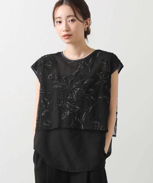 CHIGNON（シニヨン）の「モール刺繍レイヤードブラウス（シャツ/ブラウス・レディース・ブラック/アイボリー・FREE）」の16枚目の写真