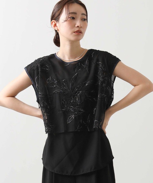 CHIGNON（シニヨン）の「モール刺繍レイヤードブラウス（シャツ/ブラウス・レディース・ブラック/アイボリー・FREE）」の19枚目の写真