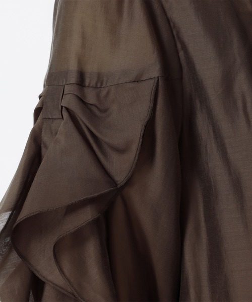 31 Sons de mode（トランテアン　ソン　ドゥ　モード）の「2025秋冬新作 ラッフルリボンスタンドカラーブラウス（シャツ/ブラウス・レディース・ホワイト/ブラウン/グリーン・ﾌﾘ-）」の11枚目の写真