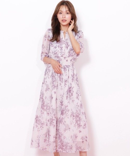 JILL by JILL STUART(ジルバイジルスチュアート)の「◇ぼかしフラワープリントワンピース(ワンピース・レディース・パープル系その他/ホワイト系その他/グリーン系その他・FREE)」の3枚目の写真