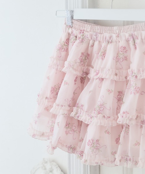 Fiorforte(フィオルフォルテ)の「Ribbon rose garden skirt(スカート・レディース・ホワイト/ピンク・FREE)」の15枚目の写真
