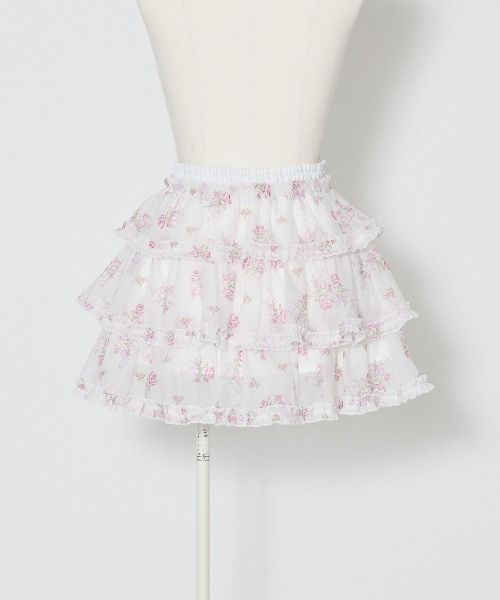 Fiorforte(フィオルフォルテ)の「Ribbon rose garden skirt(スカート・レディース・ホワイト/ピンク・FREE)」の5枚目の写真