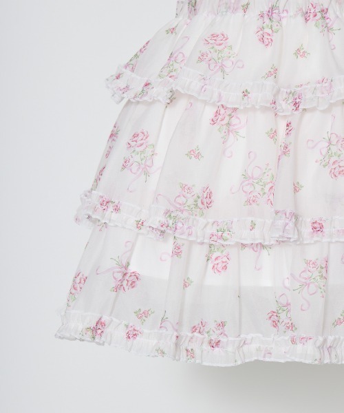 Fiorforte(フィオルフォルテ)の「Ribbon rose garden skirt(スカート・レディース・ホワイト/ピンク・FREE)」の7枚目の写真