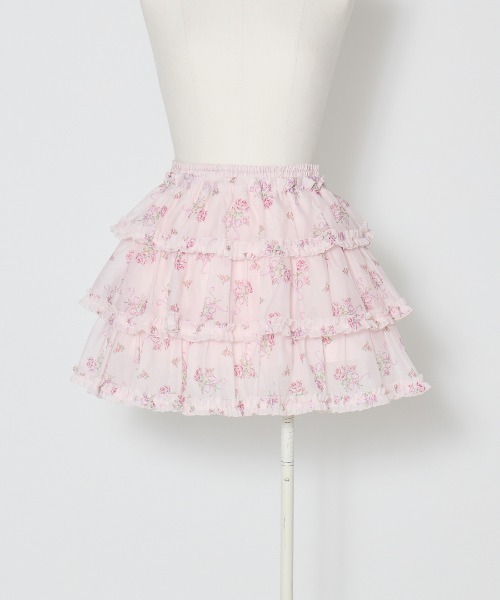Fiorforte(フィオルフォルテ)の「Ribbon rose garden skirt(スカート・レディース・ホワイト/ピンク・FREE)」の8枚目の写真