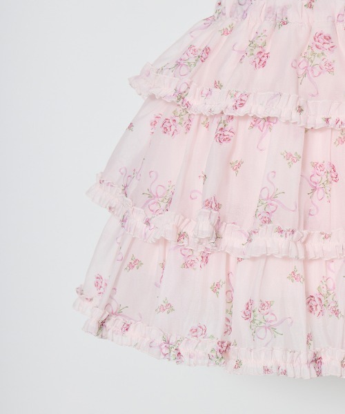 Fiorforte(フィオルフォルテ)の「Ribbon rose garden skirt(スカート・レディース・ホワイト/ピンク・FREE)」の9枚目の写真