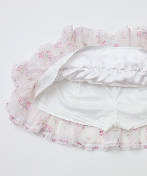 Fiorforte(フィオルフォルテ)の「Ribbon rose garden skirt(スカート・レディース・ホワイト/ピンク・FREE)」の10枚目の写真