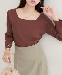 【ako】前後2WAY7分袖リブニット