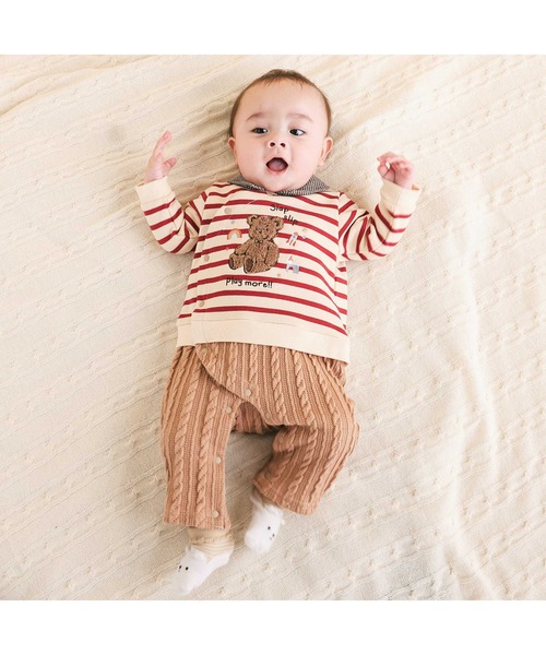 SLAP SLIP BABY（スラップスリップベビー）の「アニマルクマサガラ刺しゅうチェックボーダーロンパースベビー(70~80cm)（ロンパース・キッズ・レッド系その他/ブルー系その他2・80ｃｍ/70cm）」の15枚目の写真