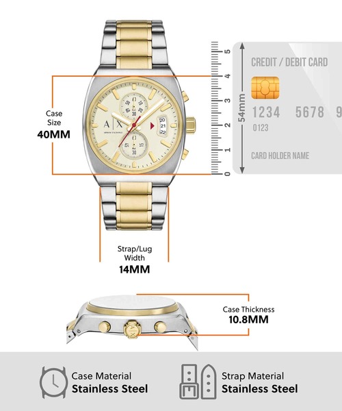 ARMANI EXCHANGE(アルマーニエクスチェンジ)の「アルマーニ・エクスチェンジ 腕時計 メンズ アナログ ステンレス AX2821(アナログ腕時計・メンズ・マルチ・FREE)」の5枚目の写真