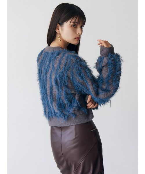 MURUA（ムルーア）の「バイカラーシャギーニット（ニット/セーター・レディース・アイボリー/オレンジ/ブルー・FREE）」の9枚目の写真