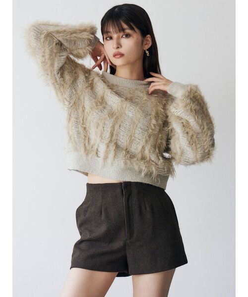 MURUA（ムルーア）の「バイカラーシャギーニット（ニット/セーター・レディース・アイボリー/オレンジ/ブルー・FREE）」の13枚目の写真