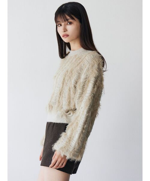 MURUA（ムルーア）の「バイカラーシャギーニット（ニット/セーター・レディース・アイボリー/オレンジ/ブルー・FREE）」の14枚目の写真