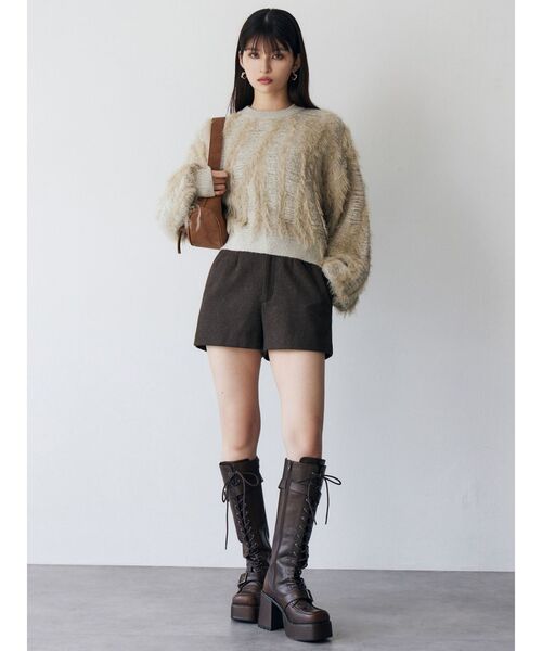 MURUA（ムルーア）の「バイカラーシャギーニット（ニット/セーター・レディース・アイボリー/オレンジ/ブルー・FREE）」の17枚目の写真