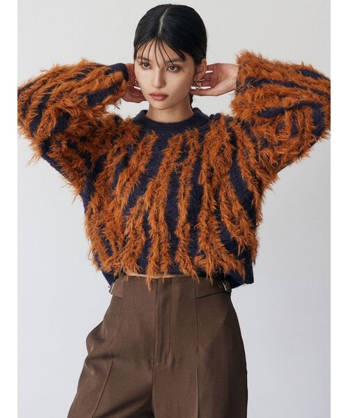 MURUA（ムルーア）の「バイカラーシャギーニット（ニット/セーター・レディース・アイボリー/オレンジ/ブルー・FREE）」の18枚目の写真