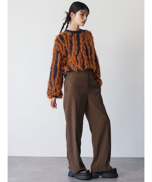 MURUA（ムルーア）の「バイカラーシャギーニット（ニット/セーター・レディース・アイボリー/オレンジ/ブルー・FREE）」の21枚目の写真