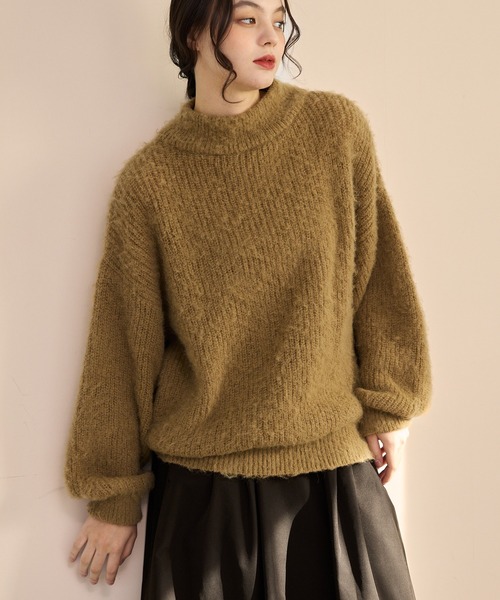 OLUN ハイネックモヘアライクニット high neck mohair like knit/ハイネックモヘアライクニット（ニット