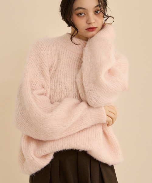 OLUN ハイネックモヘアライクニット high neck mohair like knit/ハイネックモヘアライクニット（ニット