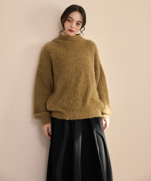 high neck mohair like knit/ハイネックモヘアライクニット（ニット