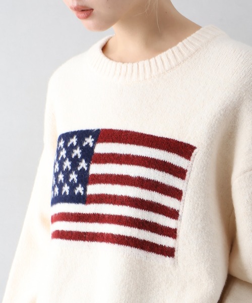 SpRay（スプレイ）の「USAジャガードニット（ニット/セーター・レディース・グレー/アイボリー/ネイビー/チャコールグレー・FREE）」の21枚目の写真