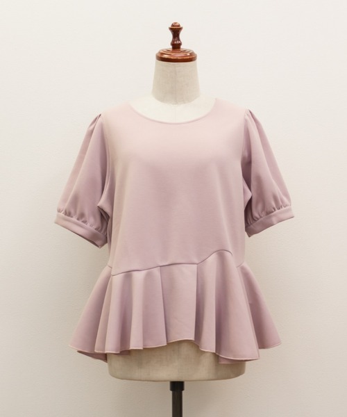 CLETTE(クレット)の「CLETTEオリジナルイレヘムペプラムプルオーバー(Tシャツ/カットソー・レディース・ピンク/オフホワイト/ブラック・LL/3L/4L)」の19枚目の写真