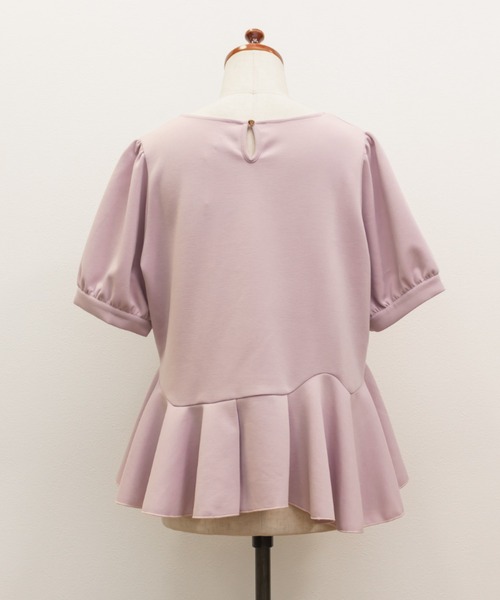 CLETTE(クレット)の「CLETTEオリジナルイレヘムペプラムプルオーバー(Tシャツ/カットソー・レディース・ピンク/オフホワイト/ブラック・LL/3L/4L)」の21枚目の写真