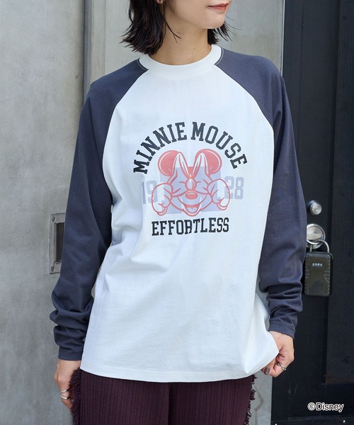 Disney】別注 ミニーマウス オールドグラフィック オーバーサイズ 長袖