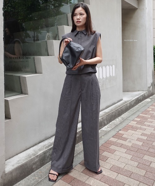 CORNERS(コーナーズ)の「ワイドストレートスラックスパンツ(スラックス・レディース・ホワイト×グレー/ブラック×ホワイト・マルチサイズ)」の5枚目の写真