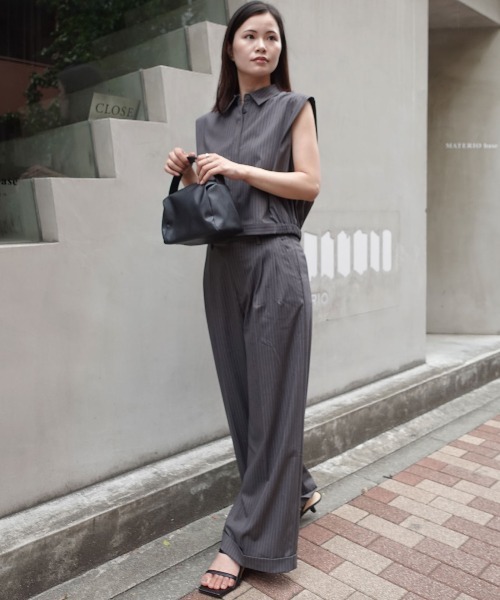 CORNERS(コーナーズ)の「ワイドストレートスラックスパンツ(スラックス・レディース・ホワイト×グレー/ブラック×ホワイト・マルチサイズ)」の7枚目の写真