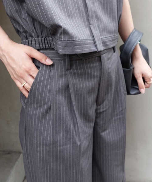 CORNERS(コーナーズ)の「ワイドストレートスラックスパンツ(スラックス・レディース・ホワイト×グレー/ブラック×ホワイト・マルチサイズ)」の12枚目の写真