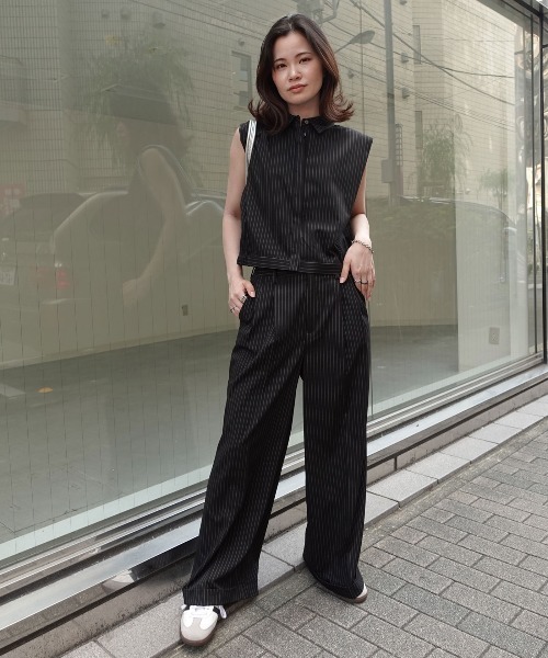 CORNERS(コーナーズ)の「ワイドストレートスラックスパンツ(スラックス・レディース・ホワイト×グレー/ブラック×ホワイト・マルチサイズ)」の17枚目の写真