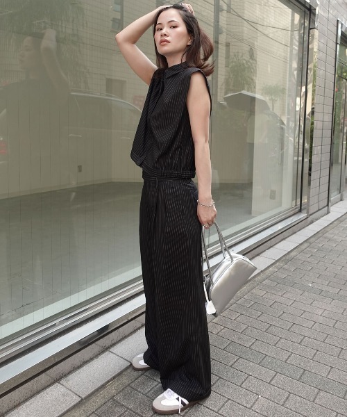 CORNERS(コーナーズ)の「ワイドストレートスラックスパンツ(スラックス・レディース・ホワイト×グレー/ブラック×ホワイト・マルチサイズ)」の18枚目の写真