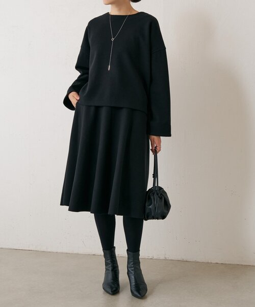 LIVETART(リヴェタート)の「メルトンジャージー前後プルオーバー(ノーカラージャケット・レディース・チャコールグレー/ブラック・FREE)」の17枚目の写真