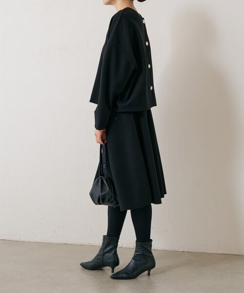 LIVETART(リヴェタート)の「メルトンジャージー前後プルオーバー(ノーカラージャケット・レディース・チャコールグレー/ブラック・FREE)」の18枚目の写真