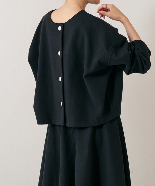 LIVETART(リヴェタート)の「メルトンジャージー前後プルオーバー(ノーカラージャケット・レディース・チャコールグレー/ブラック・FREE)」の22枚目の写真