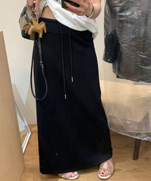 エストネーション　Iライン バックサイドスリット スカート　38 ブラック ESTNATION / Iライン バックサイドスリット スカート｜ESTNATION