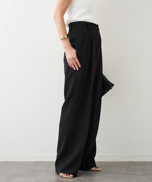 トリアセジョーゼット タックパンツ（その他パンツ）｜Deuxieme