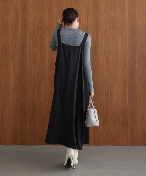 Bou Jeloud（ブージュルード）の「肩ベルトブロッキングジャンスカ（ワンピース・レディース・ブラック/カーキ・38）」の19枚目の写真