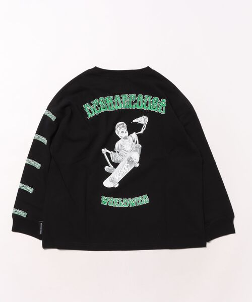 DC SHOES（ディーシーシューズ）の「25 KD SKATE SKULL LS /DCキッズバックプリント長袖ロンT（Tシャツ/カットソー・キッズ・ホワイト/ブラック・150/160/120/130/140）」の3枚目の写真