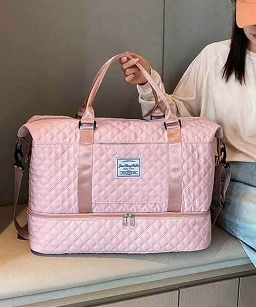 ReRe(リリ)の「キルティング2WAYボストンバッグ(ボストンバッグ・レディース・ブルーグリーン/スモークピンク/ブラック/ピンク/オフホワイト・FREE)」の4枚目の写真