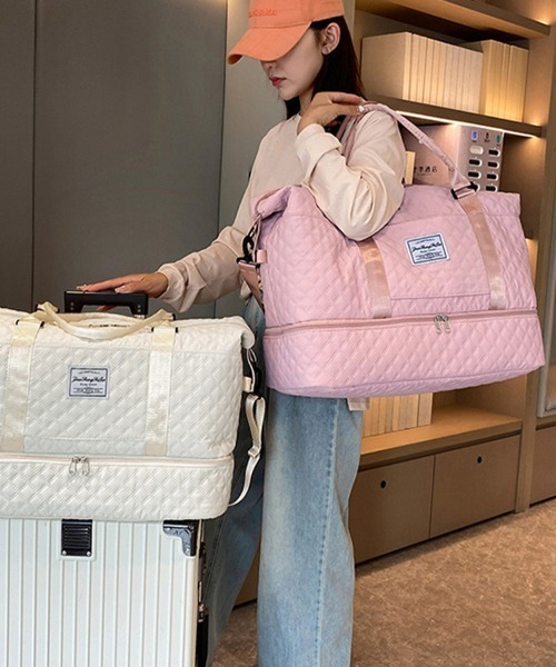 ReRe(リリ)の「キルティング2WAYボストンバッグ(ボストンバッグ・レディース・ブルーグリーン/スモークピンク/ブラック/ピンク/オフホワイト・FREE)」の14枚目の写真
