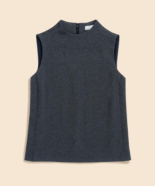 BROOKS BROTHERS(ブルックスブラザーズ)の「ポリエステル/コットン ノースリーブ モックネックニットトップ(ベスト・レディース・ネイビー・X-SMALL/SMALL/MEDIUM/LARGE)」の2枚目の写真
