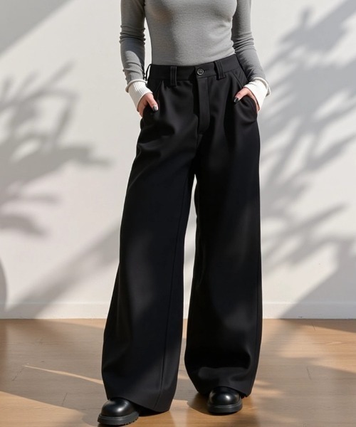 cammie(キャミー)の「バックラインワイドパンツ(その他パンツ・レディース・ブラック・L/M)」の11枚目の写真