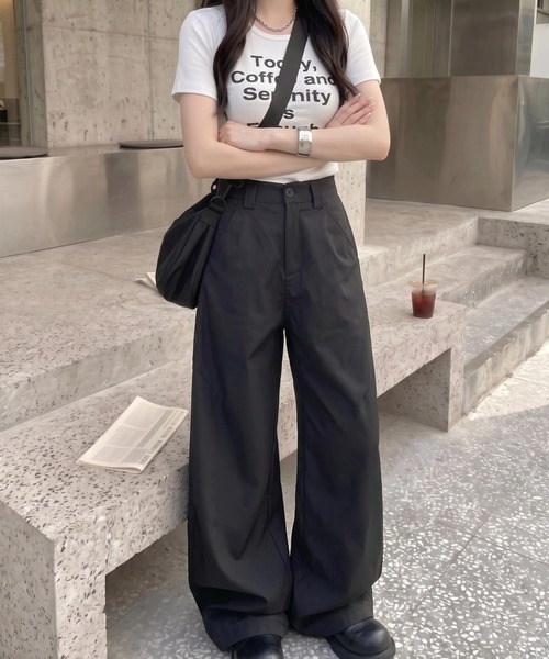 cammie(キャミー)の「バックラインワイドパンツ(その他パンツ・レディース・ブラック・L/M)」の5枚目の写真